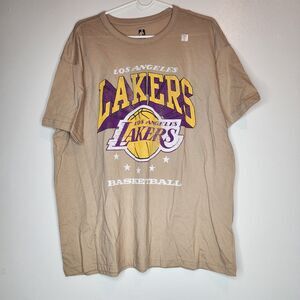 Los Angeles Lakers Basketball NBA Brand Men’s Beige Shirt Size XXL